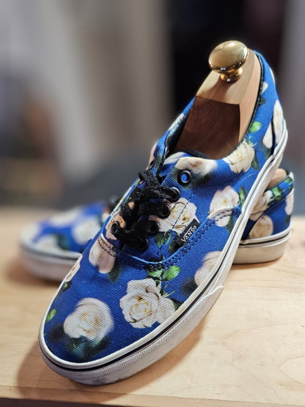 Vans Era Romantic Roses White Floral Royal Blue Unisex Sz 8 Men's Sz 10 Women's